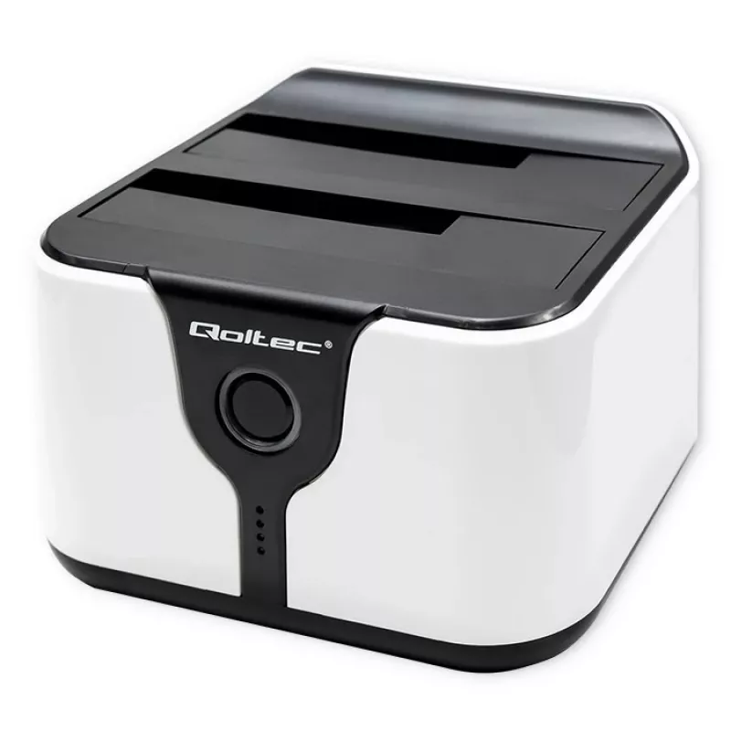 Qoltec 50309 base de acoplamiento HDD SSD 2.5 3.5 | SATA III | USB 3.0 | Super Speed 5 Gb/s | con función de clonación