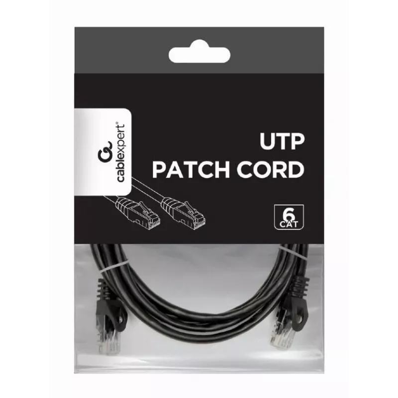 Cable de red Gembird PP6U-2M/BK RJ-45 Cat6 2m negro