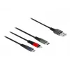 Delock - Cable Lightning, solo para carga - USB macho a Micro-USB Type B, Lightning, USB-C macho - 1,0m - Negro (87277)
