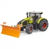 Tractor de juguete BRUDER Claas Axion 950 con cadenas para nieve y quitanieves, modelo a escala