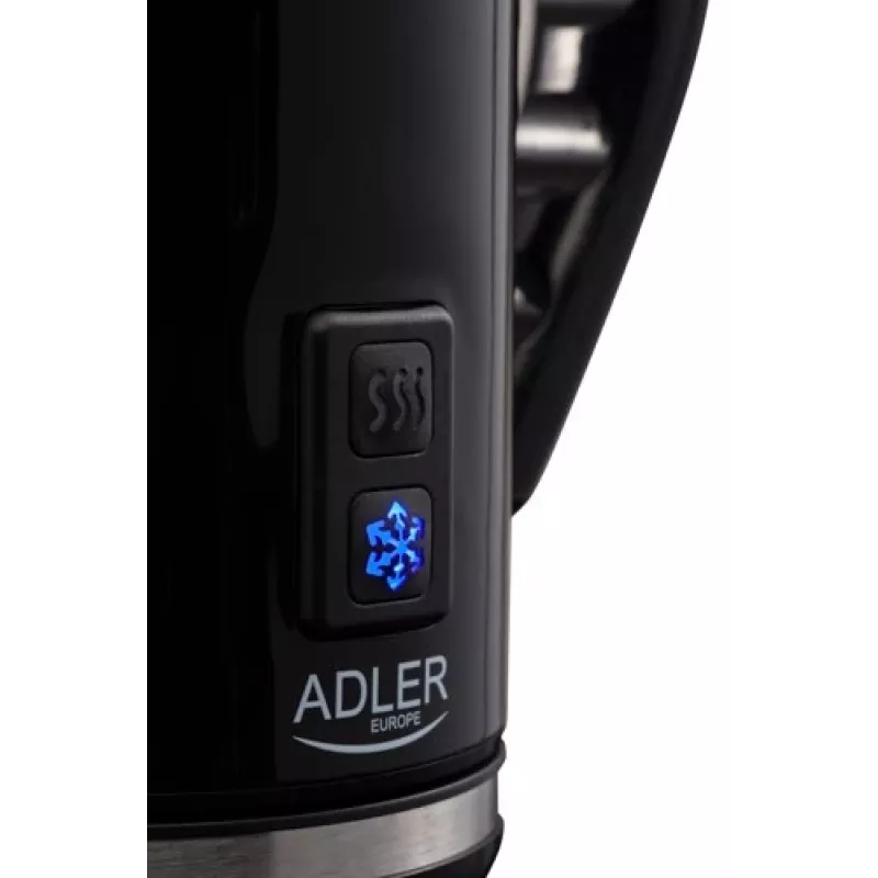 Espumador/calentador de leche automático Adler AD 4478 — recipiente de acero inoxidable, capacidad 240 ml, 500 W, caliente y frío