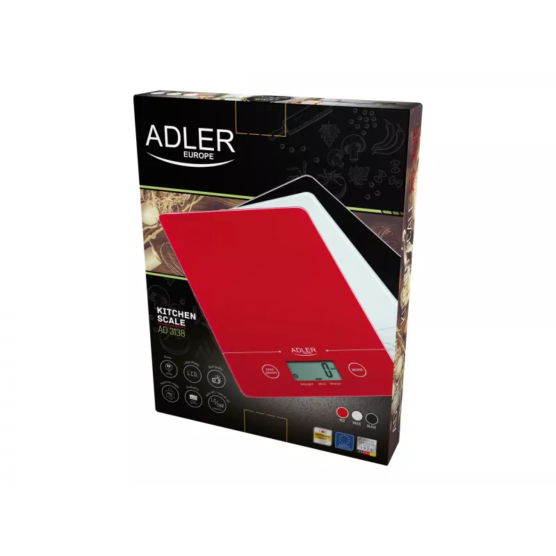 Báscula de cocina electrónica Adler AD 3138 roja