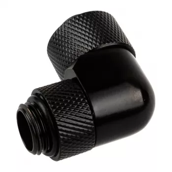 Alphacool Eiszapfen 13/10mm compresión 90° giratorio G1/4 - racor para sistema de refrigeración líquida - Deep Black, negro mate (17230)