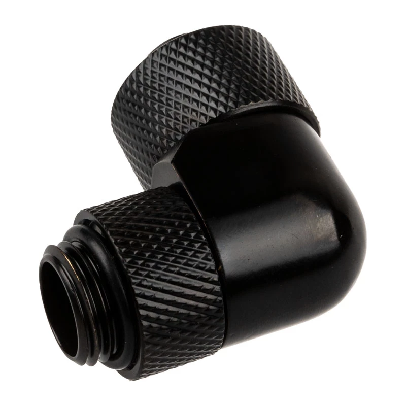 Alphacool Eiszapfen 13/10mm compresión 90° giratorio G1/4 - racor para sistema de refrigeración líquida - Deep Black, negro mate (17230)