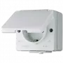 Toma de corriente tipo F Jung 620 W — 16 A, 250 V, carcasa de duroplast, Blanco, alto 47 mm