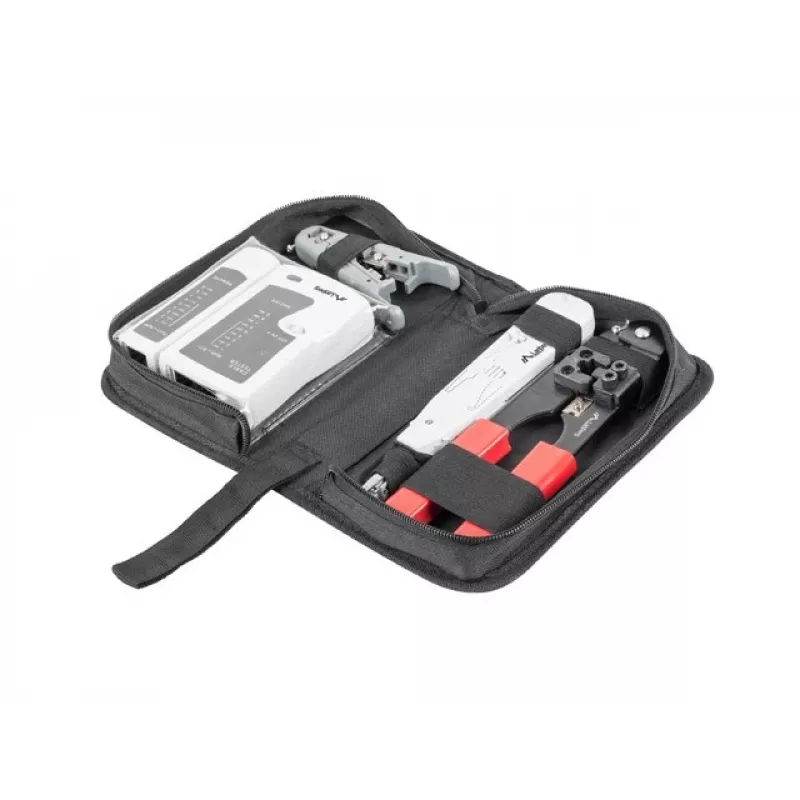 Set de herramientas de red LANBERG comprobador pelacables crimpadora NT-0301 – soporte para conector RJ-12