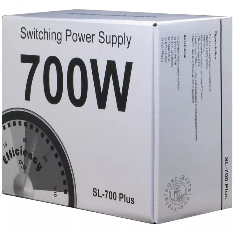 Inter-Tech SL-700 Plus - Fuente de alimentación (interna) - ATX12V 2.4 - AC 230 V - 700 Watt - PFC activo (88882141)