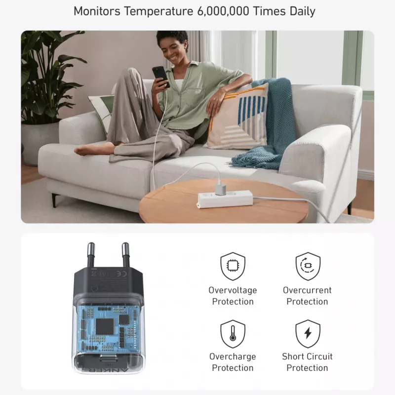 Cargador de interior Anker 511 Nano A2337G11 — 30 W USB-C, negro