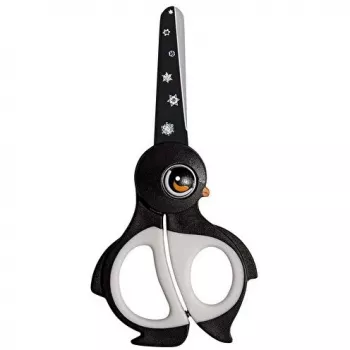 Tijeras WEDO modelo 73 6003 — tijeras de oficina/manualidades con corte recto, hoja única, 130 mm, negro/blanco