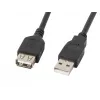 Cable USB Lanberg CA-USBE-10CC-0050-BK 5 m USB 2.0 USB A negro (CA-USBE-10CC-0050-BK)
