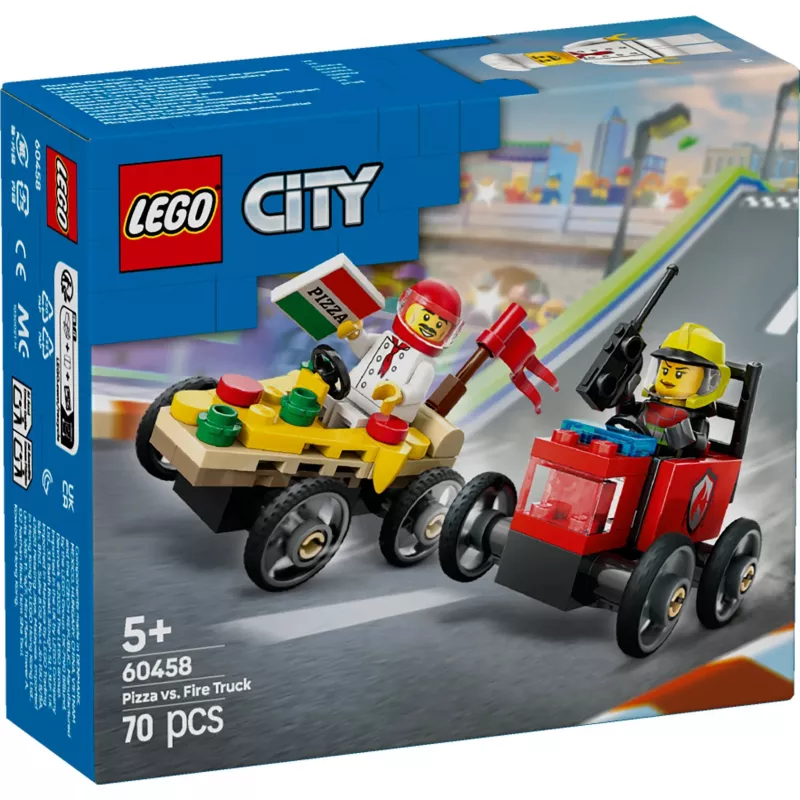 LEGO CITY 60458 Pizza vs. camión de bomberos
