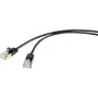 Cable de red Renkforce RJ45 RF-4538188, cable de conexión CAT 8.1 F/FTP 1,00 m negro ultrafino, contactos de los conectores dorados (RF-4538188)