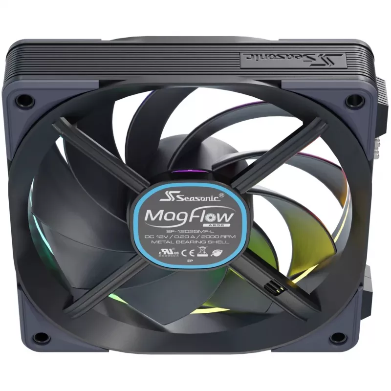 Ventilador Seasonic MagFlow ARGB 12 cm 2000 RPM negro