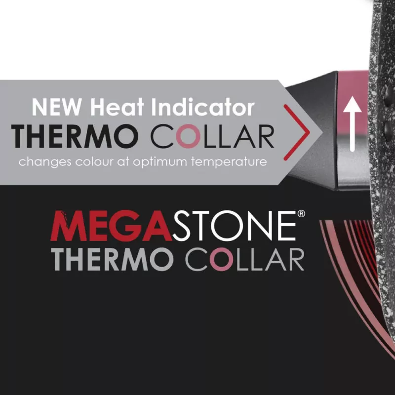 Sartén de parrilla Salter BW10702BRMFOB 28 cm Megastone con Thermo Collar
