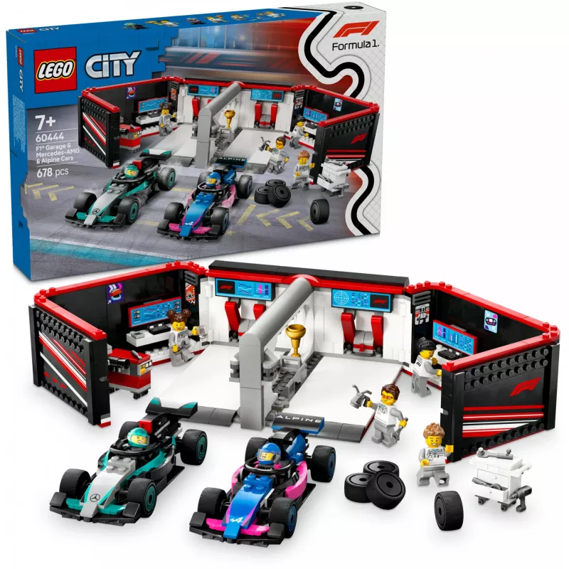 LEGO CITY 60444 Garaje F1 y coches Mercedes-AMG y Alpine