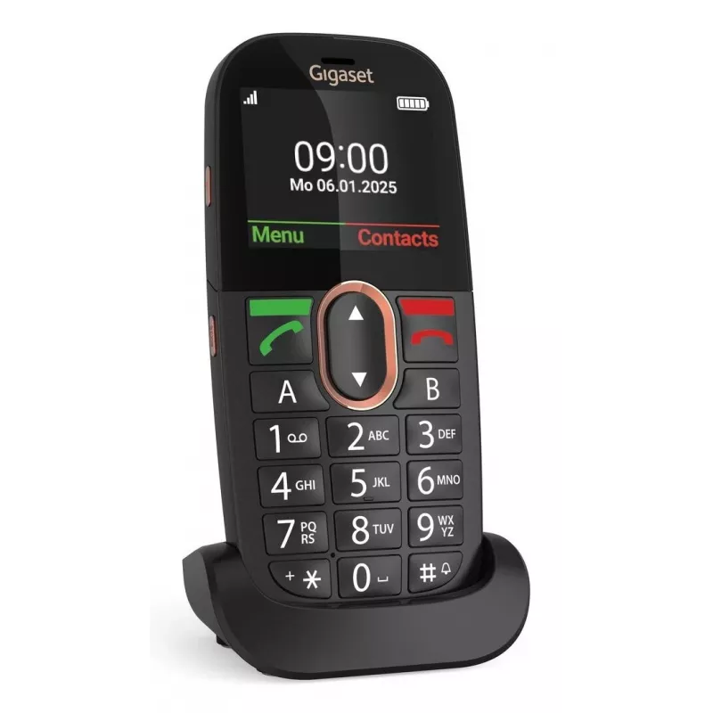 Teléfono para mayores Gigaset GL695 — pantalla de 2,31 inch (5,87 cm), 240×320, Single SIM, 4G, cámara de 2 MP, 1400 mAh, negro