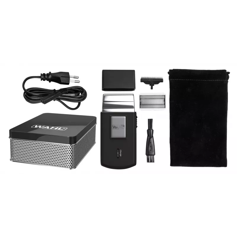 Wahl 3615-1016 afeitadora de láminas para hombre, recortadora, negro, plata