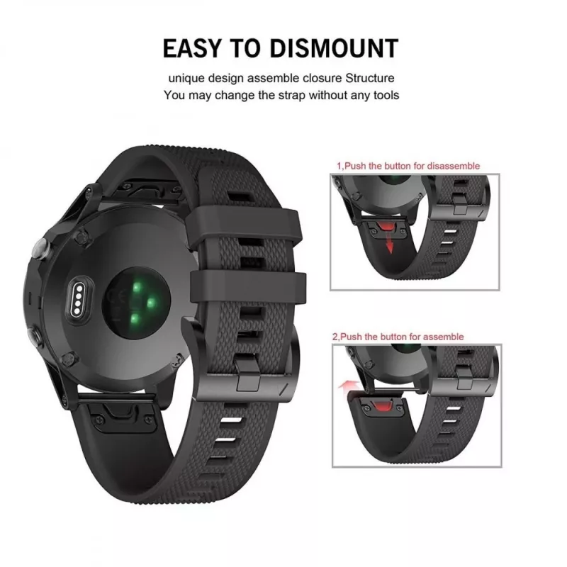 Correa para reloj Tech-Protect para Garmin Fenix Serie — compatible con Fenix 3, 5X, 3HR, 5X Plus, 6X, 6X Pro, 7X — negra