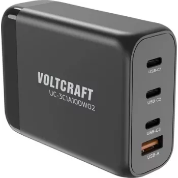 Voltcraft UC-3C1A100W02 Cargador USB 100 W Toma de corriente Interior Conector hembra USB-C USB-A (VC-16619005)