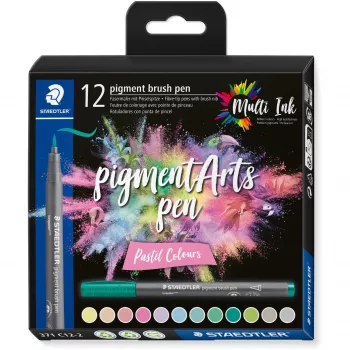 Rotulador pincel Staedtler Pigment Arts colores pastel 12 unidades