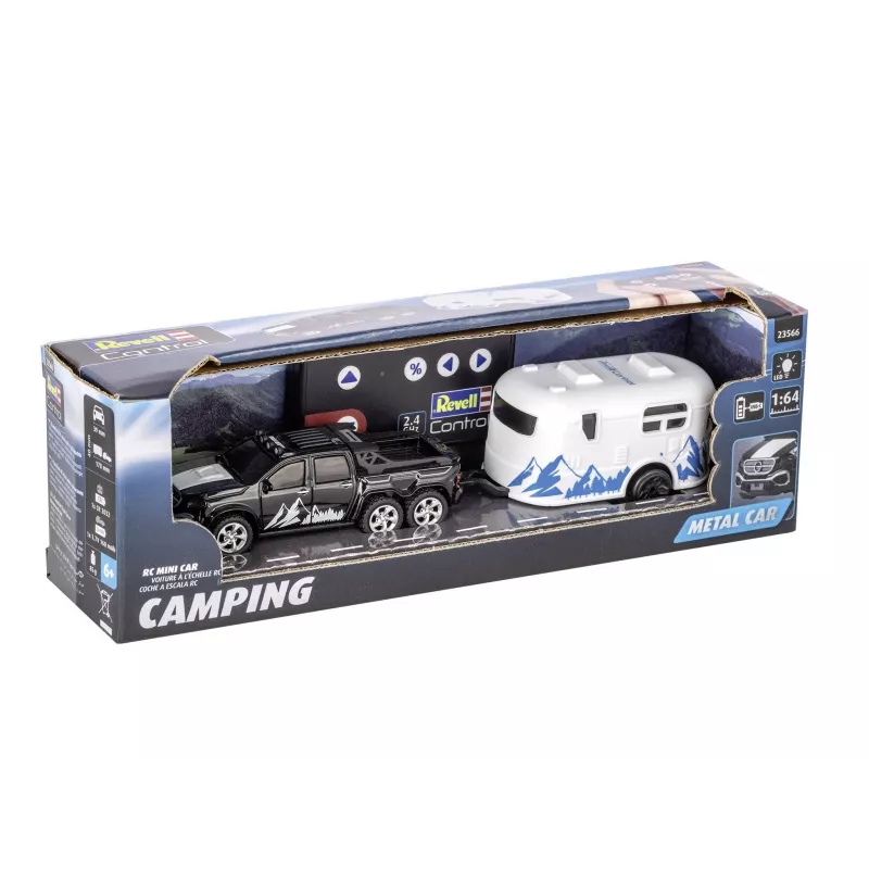 Coche RC con caravana REVELL 23566 — mini modelo teledirigido, a pilas, vehículo de juguete