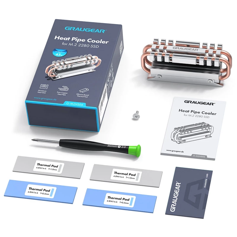 Disipador/radiador GRAUGEAR G-M2HS06 Aluminio Cobre para SSD M.2 NVMe