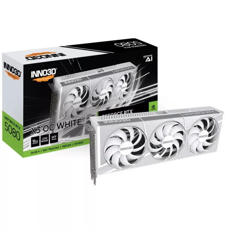 Tarjeta gráfica INNO3D GeForce RTX 5080 X3 OC White 16GB GDDR7