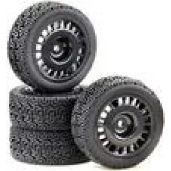 Absima 1 10 Rally Winded Ruedas completas Negro 4 unidades (2510061)