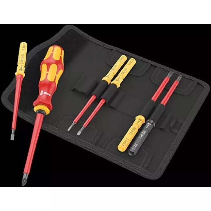 Wera 05006601001 Kraftform Kompakt VDE 7 Universal 2 juego de destornilladores para electricista con hojas intercambiables