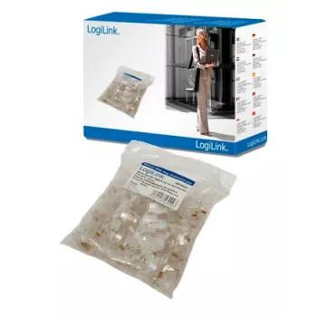Conector macho RJ-45 LOGILINK MP0002, CAT5e, transparente, pack de 100