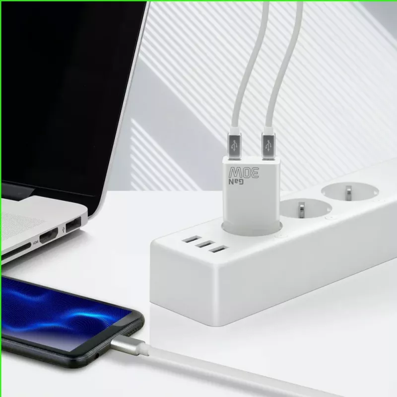 Fuente de alimentación everActive SC-385Q Super slim QC 4 Fast Charging — cargador USB de carga rápida, diseño compacto
