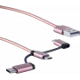 Cable USB ShiverPeaks BS14-50074 1m USB A USB C/Micro-USB B/Lightning