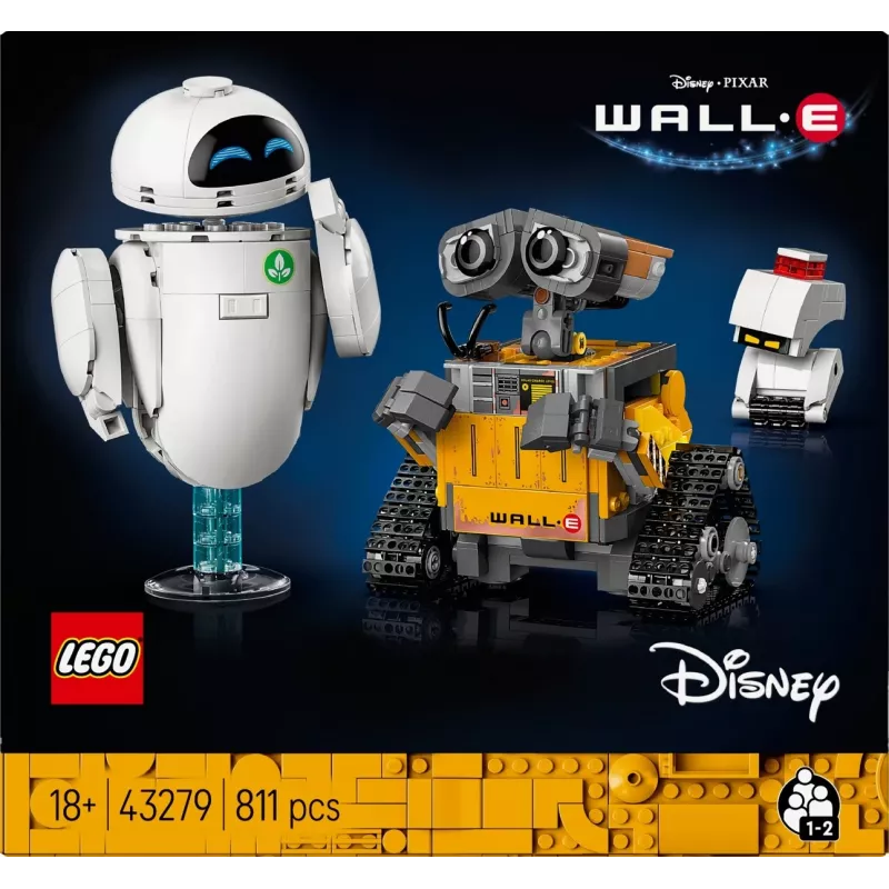 LEGO Disney Pixar 43279 WALL-E y EVE set de construcción, 811 piezas, 18+