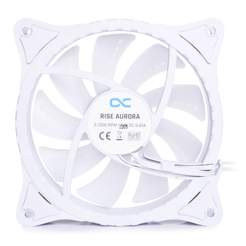 Alphacool Rise Aurora 24850 ventilador de caja PWM de 120 mm, 120x120x25 mm, blanco