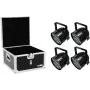 Foco LED PAR EUROLITE PAR-56 QCL Short 4x con maleta EPS — LED QCL 4 en 1, factor de forma PAR-56, cuerpo corto compacto