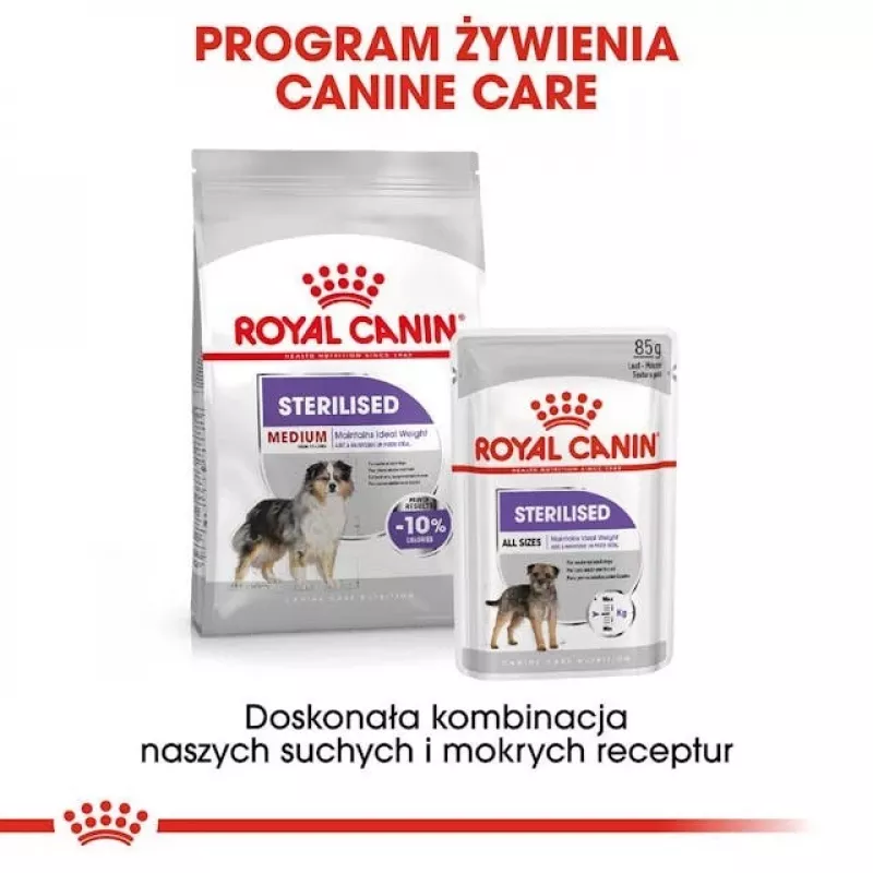 Pienso seco para perros Royal Canin Medium Sterilised Adult 12 kg — para perros adultos esterilizados de razas medianas, ave, proteína 28 %, grasa 13 %