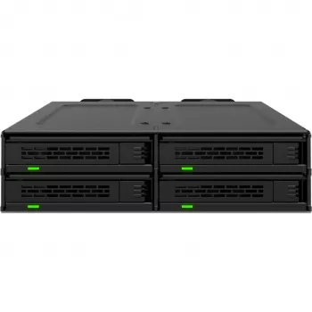ICY DOCK - MB324V4P-B - ExpressCage - marco extraíble para 4 bahías de SSD U.2/U.3 de 15 mm para bahía de 5,25 - sistema de montaje de SSD sin herramientas