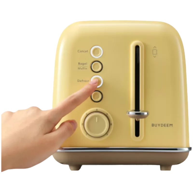BUYDEEM Tostadora de 2 rebanadas, Modelo DT620E, Color Mellow Yellow, EU