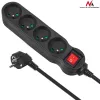 Regleta de enchufes Maclean MCE180 1,4 m 4 tomas interiores negra