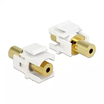 DeLOCK Módulo Keystone acoplador jack de 3,5 mm, blanco, 86363