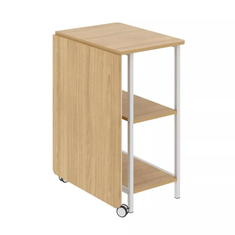 Escritorio plegable Maclean Loft, medidas: 107 x 45 x 75 cm, máx. 150 kg, con tablero, acabado haya claro, MC-411 W