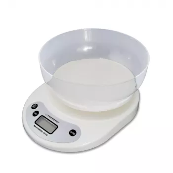Báscula de cocina electrónica ESPERANZA EKS007 — capacidad 5 kg, precisión 1 g, blanca
