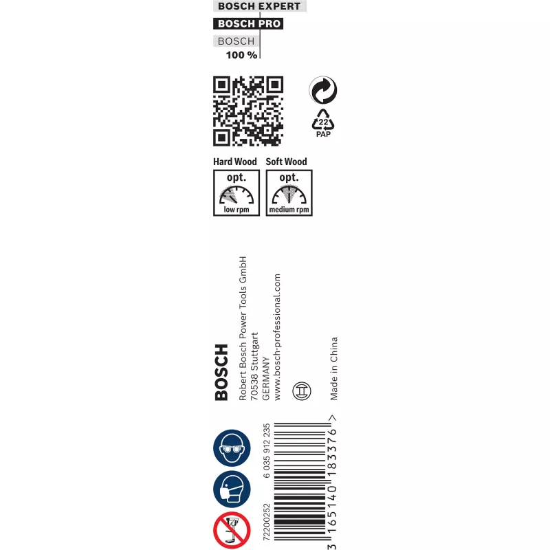 Bosch 2608597628 PRO Wood broca de serpiente para madera, 14 mm, longitud total 235 mm, longitud útil 170 mm, vástago hexagonal