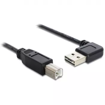 DeLOCK Easy - Cable USB - USB (M) acodado izquierda/derecha, reversible a USB Type-B (M) - USB2.0 - 50 cm - negro (85167)