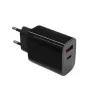 Cargador de pared 2x3A USB-C + USB-A Power Delivery negro