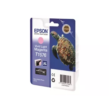 Epson Turtle T1576 magenta claro vivo, alto (XL) rendimiento, magenta claro vivo, tinta pigmentada, 25,9 ml, 1 unidad, 2300 páginas