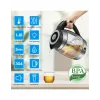Forme FKG-448 hervidor eléctrico de cristal, 1,8 l, 2200 W, control de temperatura, gris