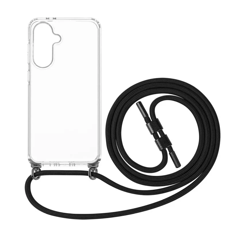 Funda para móvil FIXED para Samsung Galaxy A36 5G — Fixed Pure Neck Case TPU, Negro, con cordón compatible