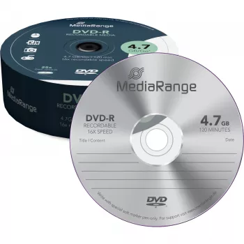 MediaRange - 25 x DVD-R - 4,7GB (120 min.) 16x - Spindle (MR403)