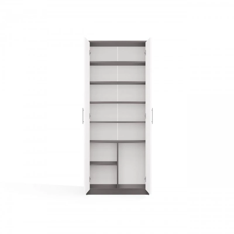 ESTANTERÍA CERRADA OLIV 2D, ANTRACITA/Blanco SET